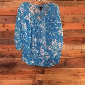 Floral pattern sheer blouse